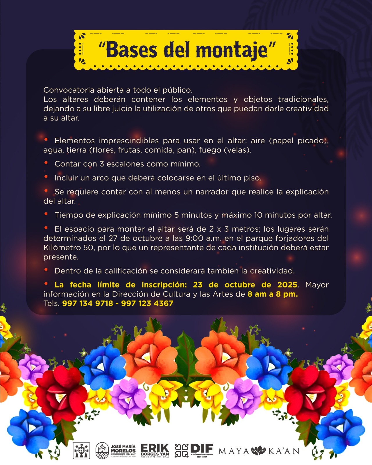 Imagen-de-WhatsApp-2025-10-17-a-las-12.39.17_022914b8 ERIK BORGES YAM INVITA A DISFRUTAR DEL GRAN FESTIVAL DE DÍA DE MUERTOS DE LA ZONA MAYA 2025 EN JOSÉ MARÍA MORELOS